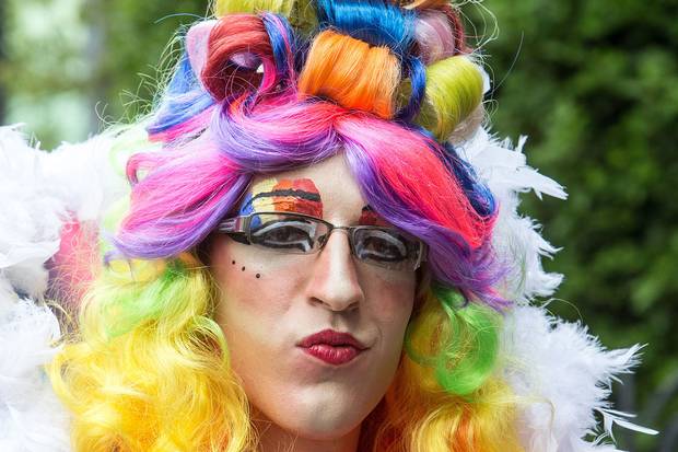Act: a drag queen at London Pride (Picture: Rex Features)